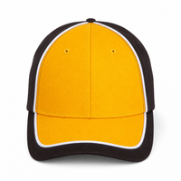 Arena Two Tone Structured Snapback Cap thumbnail 2 black.white.gold front