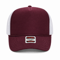 Ottocap 39165 High Crown Foam trucker with rope thumbnail 80 maroon maroon white front