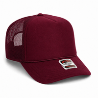 Ottocap 39165 High Crown Foam trucker with rope thumbnail 48 burgundy maroon angle