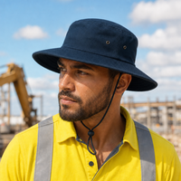 Brushed Heavy Cotton Wide Brim Hat with Adjustable Chin Strap thumbnail 48