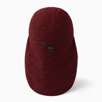 Flex 4057 Water Resistant Legionnaire Caps with Adjustable Strap thumbnail 5 maroon back