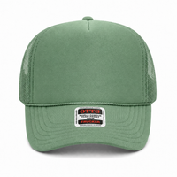 Ottocap 39165 High Crown Foam trucker with rope thumbnail 57 cactus green front