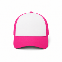 Rapper Flex High Crown Trucker Cap with Mesh Panels thumbnail 176 hot pink white front front