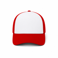 Rapper Flex High Crown Trucker Cap with Mesh Panels thumbnail 62 red hat white front front