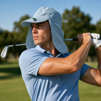 Flex 4057 Water Resistant Legionnaire Caps with Adjustable Strap thumbnail 60 light blue moodboard