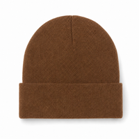 Flex Acrylic Beanie - Comfortable 100% Acrylic Knit Hat thumbnail 6 mocha front