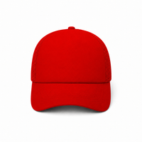 Rapper Flex High Crown Trucker Cap with Mesh Panels thumbnail 121 red front
