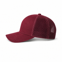 Kosiosko Structured Cotton Blend Trucker Hat thumbnail 34 maroon left