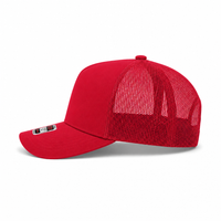 Ottocap 32285 A-Frame 5-Panel Mesh Back Trucker Hat thumbnail 11 red left