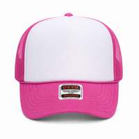 Ottocap 39165 High Crown Foam trucker with rope thumbnail 141 hot pink white hot pink front