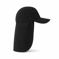 7504 Flex Cotton Legionnaire Caps with Adjustable Velcro Strap thumbnail 44 black right