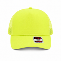 Ottocap 32285 A-Frame 5-Panel Mesh Back Trucker Hat thumbnail 90 neon yellow front