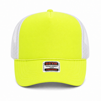 Ottocap 39165 High Crown Foam trucker with rope thumbnail 186 yellow neon yellow white front