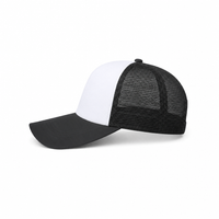 Rapper Flex High Crown Trucker Cap with Mesh Panels thumbnail 50 charcoal hat white front left