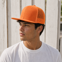 Urban Flex Structured Trucker Cap with Breathable Mesh & Pre-Curved Visor thumbnail 24 orange moodboard