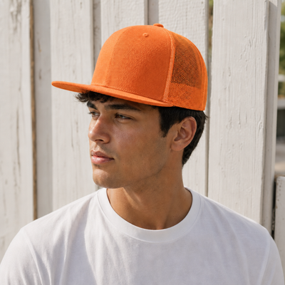 Urban Flex Structured Trucker Cap with Breathable Mesh & Pre-Curved Visor