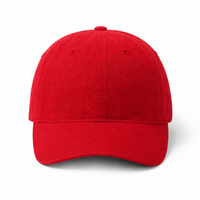 Flexfit Brushed Structured Baseball Cap in Multiple Colors thumbnail 2 red front