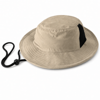Microfibre Wide Brim Surf Hat with Mesh Ventilation thumbnail 30 khakhi black angle