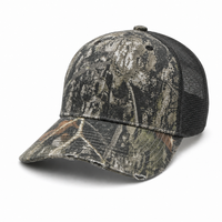 6-Panel Distressed Structured Trucker Cap with Camo Mesh Back thumbnail 9 back mesh angle