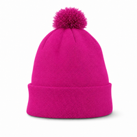FLEX Acrylic POM POM BEANIE thumbnail 51 hot pink front