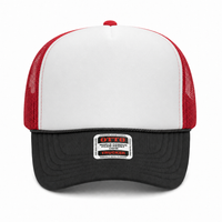 Ottocap 39165 High Crown Foam trucker with rope thumbnail 159 black white red front