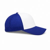 Rapper Flex High Crown Trucker Cap with Mesh Panels thumbnail 70 royal hat white front right