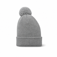 1124 POM POM BEANIE thumbnail 16 grey marle right