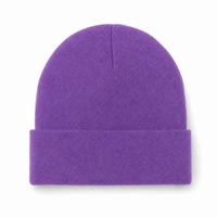 Flex Acrylic Beanie - Comfortable 100% Acrylic Knit Hat thumbnail 8 purple front