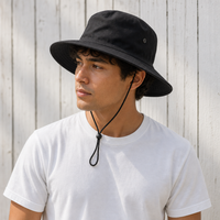 Surf Hat with Break-Away Strap in Wide Brim Design thumbnail 7 black moodboard