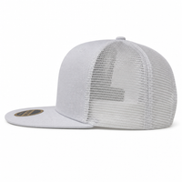 Urban Flex Twill Flat Peak Trucker Cap with Adjustable Snapback thumbnail 26 white left