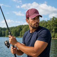 GTO Enzyme Washed Trucker Cap with Adjustable Mesh Back thumbnail 66 wine moodboard