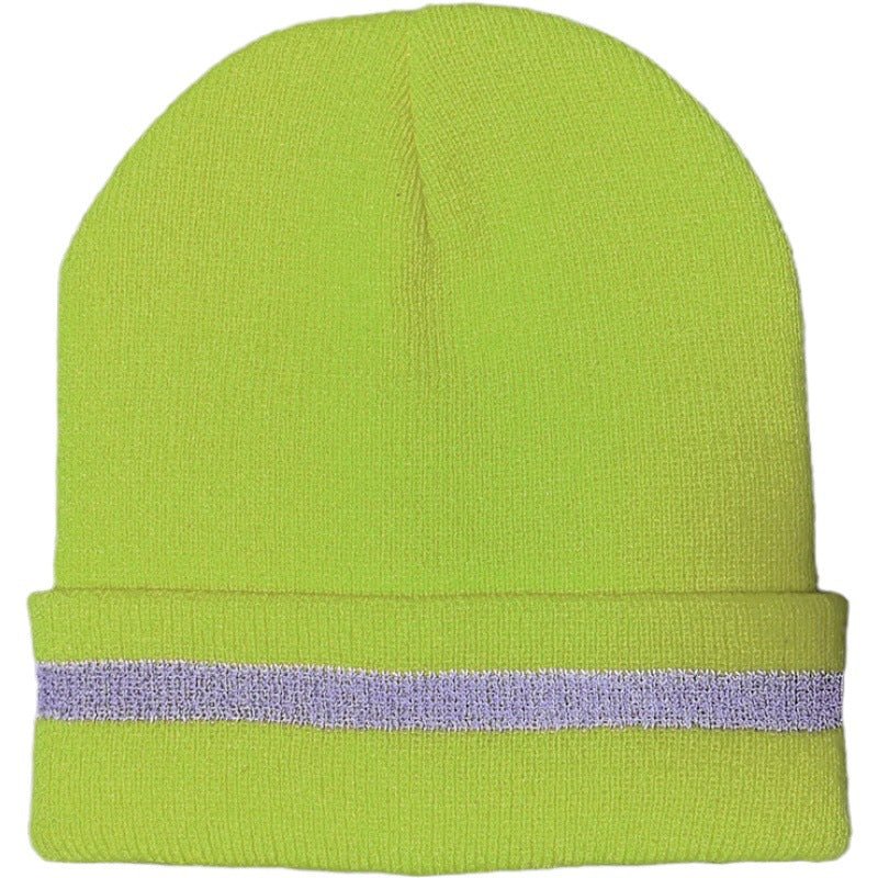 Flex Flouro Knitted Beanie in Vibrant Lime & Orange