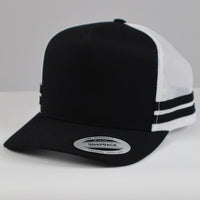 Flexfit Stripe Trucker Caps with Snapback Adjustable Fit thumbnail 1 trucker caps flexfit stripe trucker caps - madhats.com.au