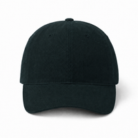 Flexfit Brushed Structured Baseball Cap in Multiple Colors thumbnail 5 black looks black front