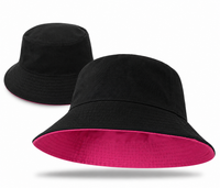 Switch Reversible Cotton Twill Bucket Hat with Dual Designs thumbnail 19 black/ hot pink front