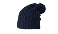 Chunk Cable Knit Beanie with Ribbed Cuff and Pom Pom thumbnail 8