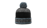Heather Beanie with Ribbed Cuff and Colorful Pom thumbnail 5