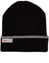 3M Insulated Beanie with Reflective stripe thumbnail 1 3m insulated beanie with reflective stripe - madhats.com.au