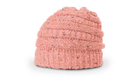 Speckled Knit Beanie with Textured Horizontal Bands thumbnail 6