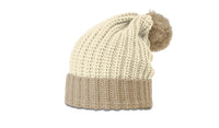 Chunk Cable Knit Beanie with Ribbed Cuff and Pom Pom thumbnail 6