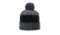 Heather Beanie with Ribbed Cuff and Colorful Pom thumbnail 8