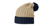 Chunk Cable Knit Beanie with Ribbed Cuff and Pom Pom thumbnail 5