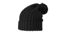 Chunk Cable Knit Beanie with Ribbed Cuff and Pom Pom thumbnail 3