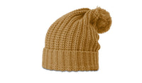 Chunk Cable Knit Beanie with Ribbed Cuff and Pom Pom thumbnail 4