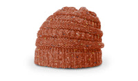 Speckled Knit Beanie with Textured Horizontal Bands thumbnail 3