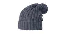 Chunk Cable Knit Beanie with Ribbed Cuff and Pom Pom thumbnail 9