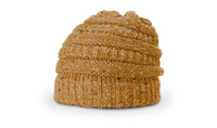 Speckled Knit Beanie with Textured Horizontal Bands thumbnail 5