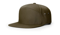 7 Panel Twill Strapback Cap with Adjustable Leather Strap thumbnail 4