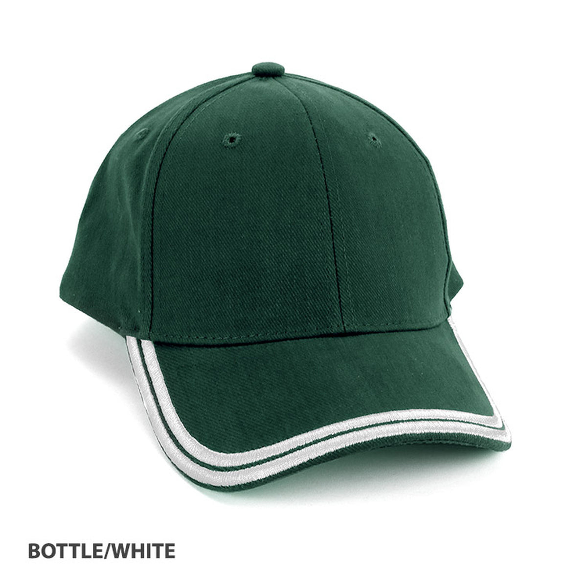 Double Piping Cap with Pre-Curved Brim and Adjustable Strap