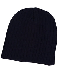 Premium Acrylic Knit Beanie with Classic Cable Row Design thumbnail 3 acrylic knit beanie with cable row feature - madhats.com.au